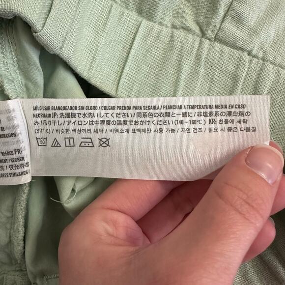 Abercrombie & Fitch Linen Blend Pleated High Rise Shorts Women’s S Sage Green - Picture 12 of 12